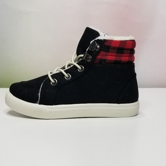 Toddler Sherpa Lined Plaid Hi Top Sneakers Size 10 NWT - Picture 4 of 8